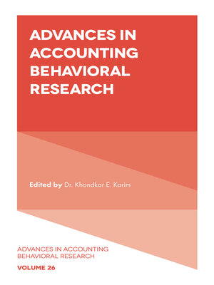 cover image of Advances in Accounting Behavioral Research